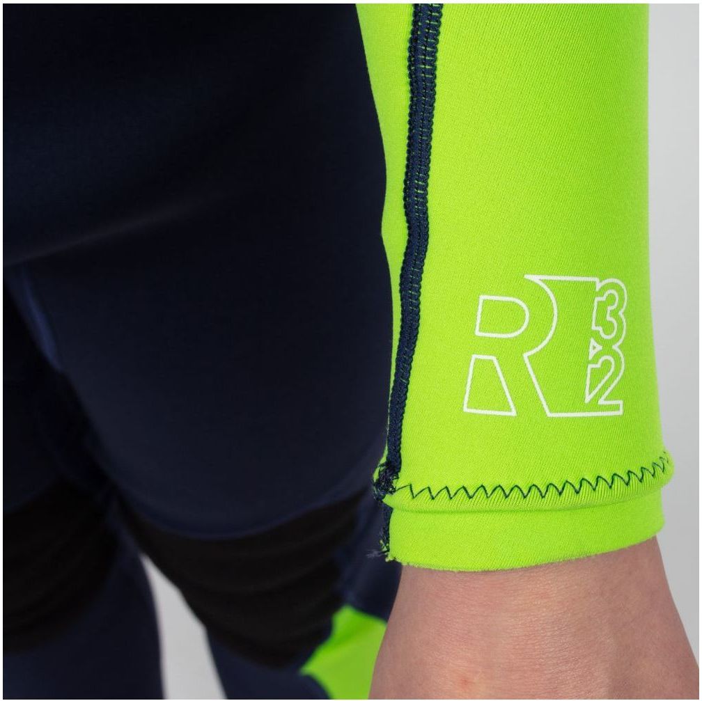 2025 Gul Junior Response 3/2mm Flatlock Back Zip Wetsuit RE1322-C1 - Navy / Lime